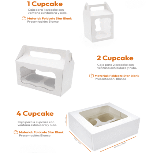 CAJAS DE CUPCAKE 1 -2 -4 CAJAS DE CUKCAKE (DE 1 A 9)
